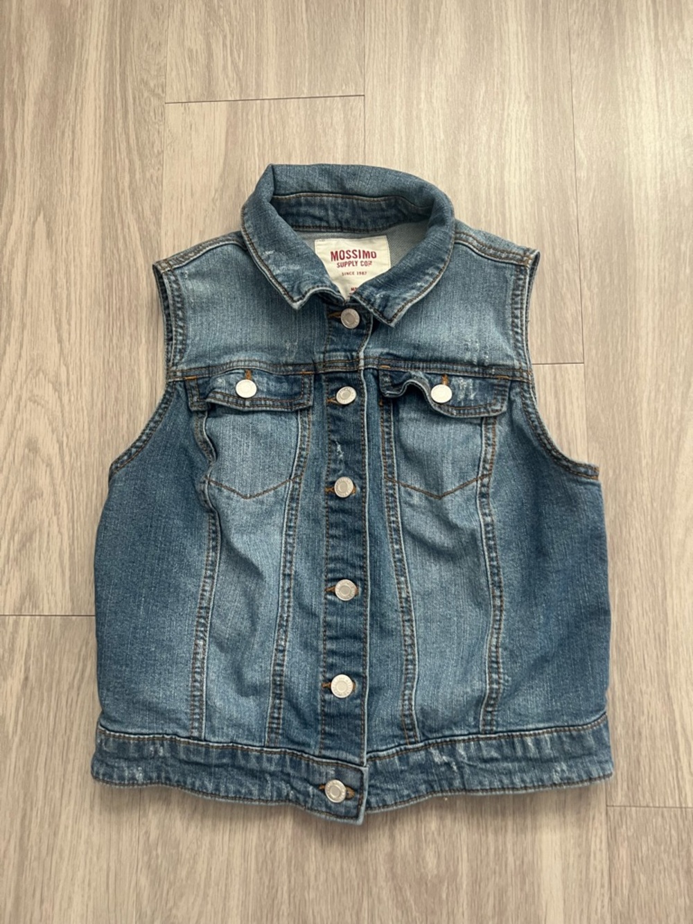 Mossimo Supply Co Denim Vest Women’s Medium Blue Jean Jacket Button